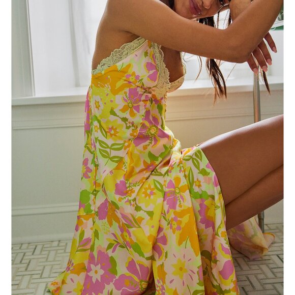 NWT Free People Floral Maxi Dress - Yellow and Pink - Picture 4 of 10